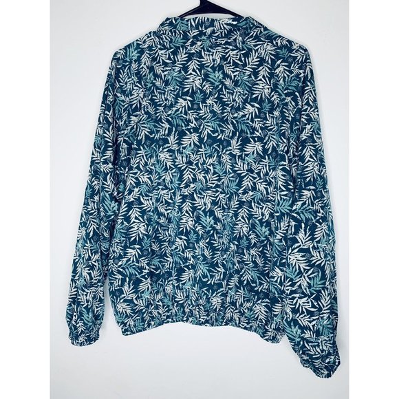 Bette & Court Woman Wind‎ Jacket  Leafs 1/2 Zip Pullover Pockets Size M(0520) - Picture 4 of 8